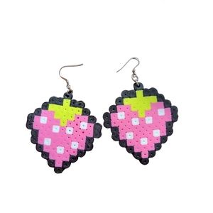 Perler Strawberry Earrings 3/$15